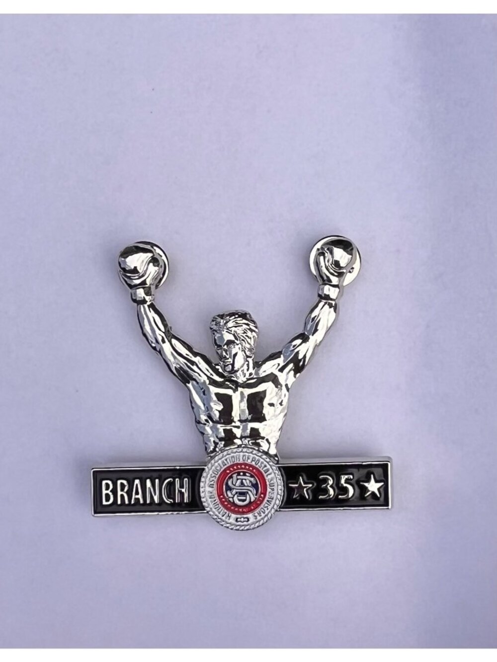 Vintage Branch 35 Boxer Enamel Lapel Pin NAPS National Association of Postal Sup
